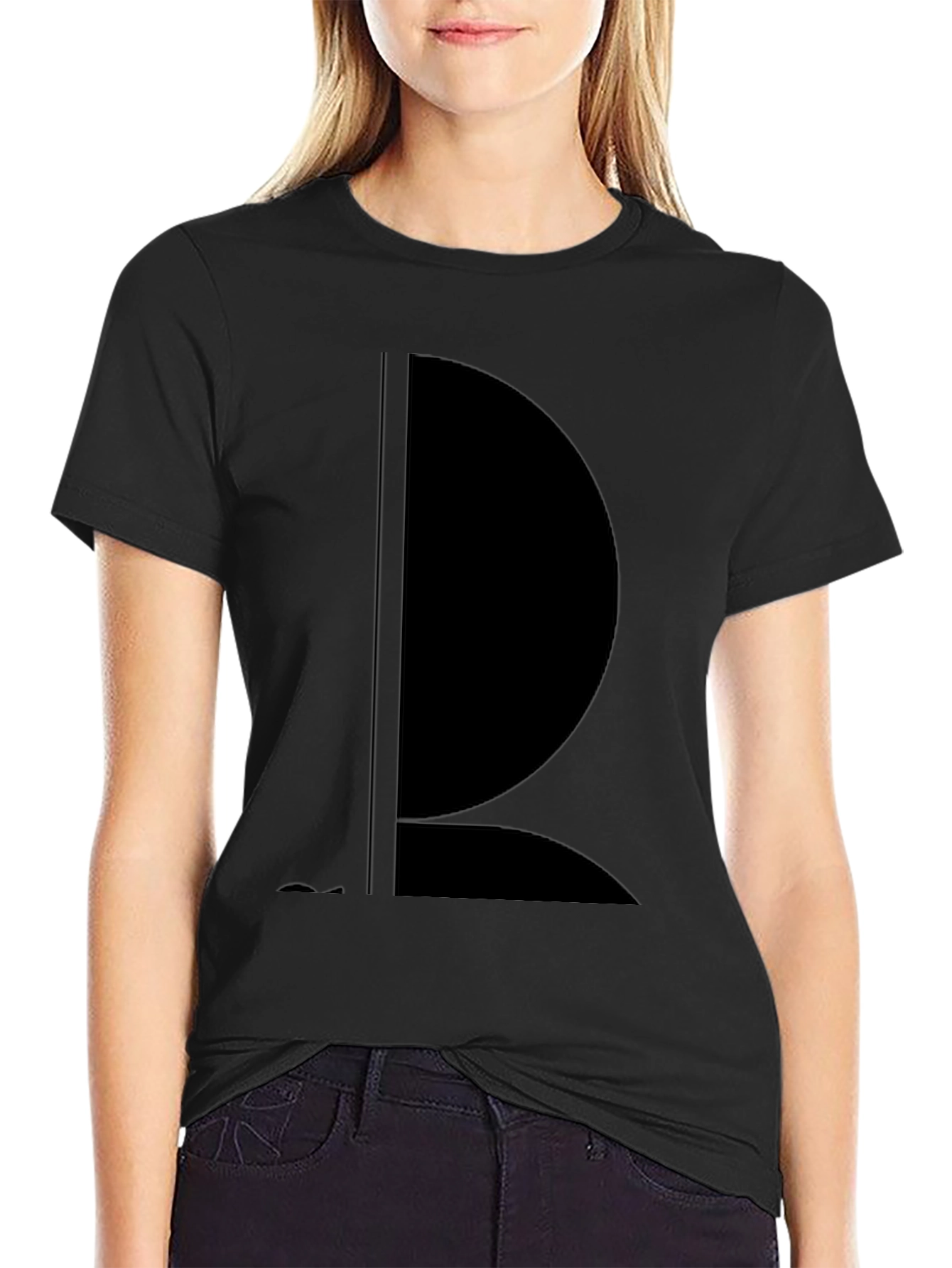 Minimalist Black Tee - Abstract Design