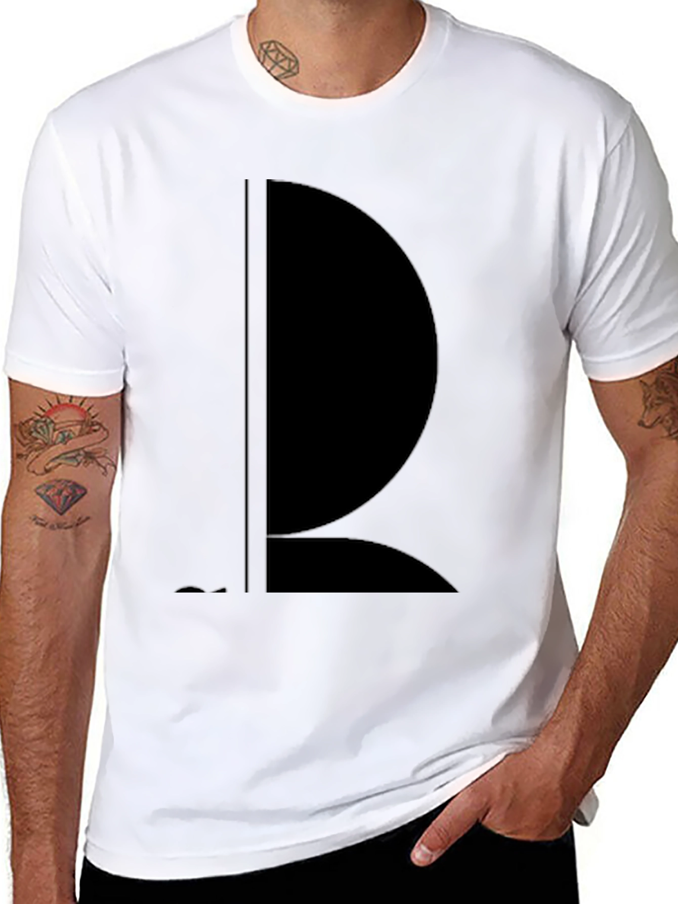 Minimalist Black Tee - Abstract Design