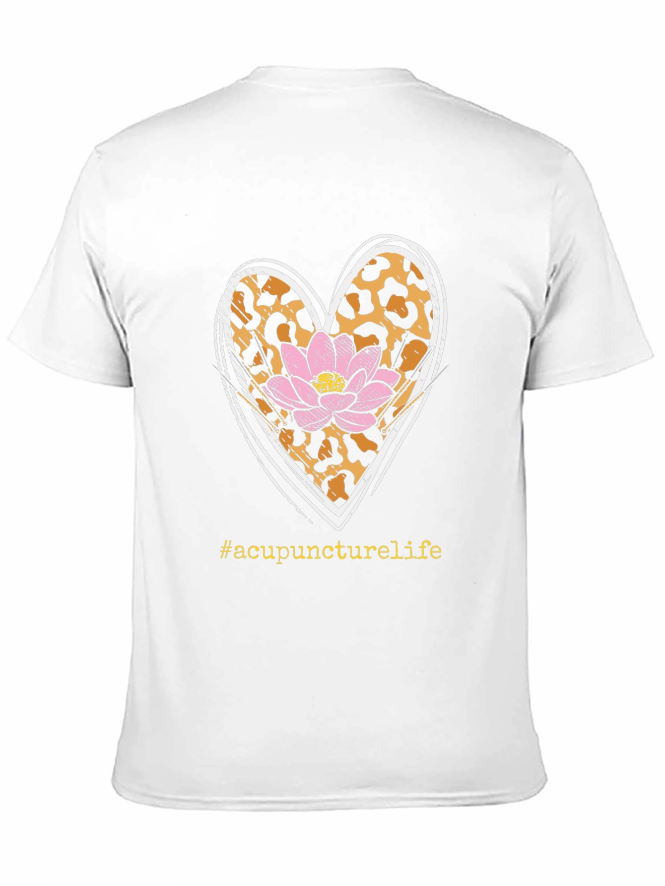 Acupuncture Life T-Shirt with Leopard Print Heart