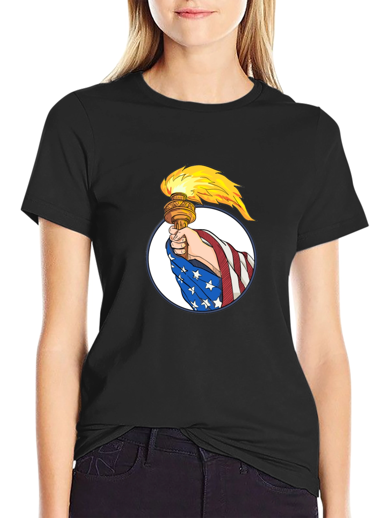 Liberty Torch Graphic Tee - Patriotic Design