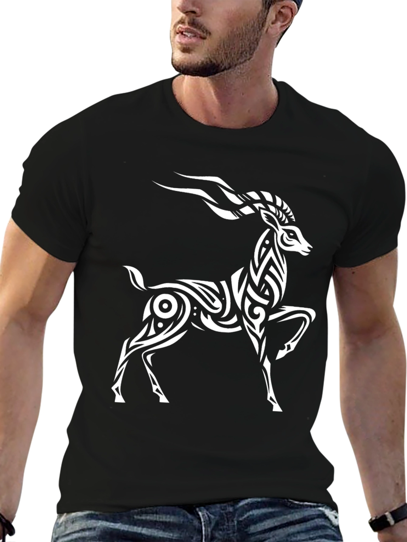 Stylish Tribal Antelope Graphic Tee