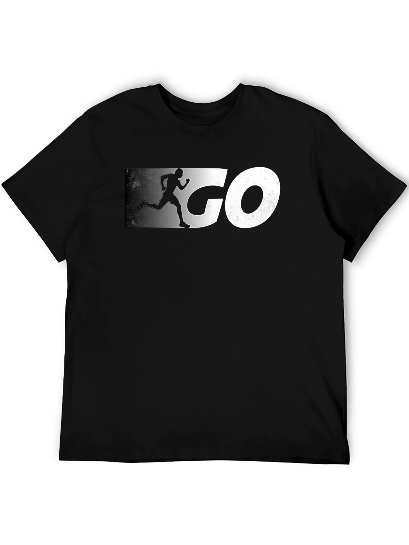 Mens Black GO Graphic Tee - Athletic Running Shirt