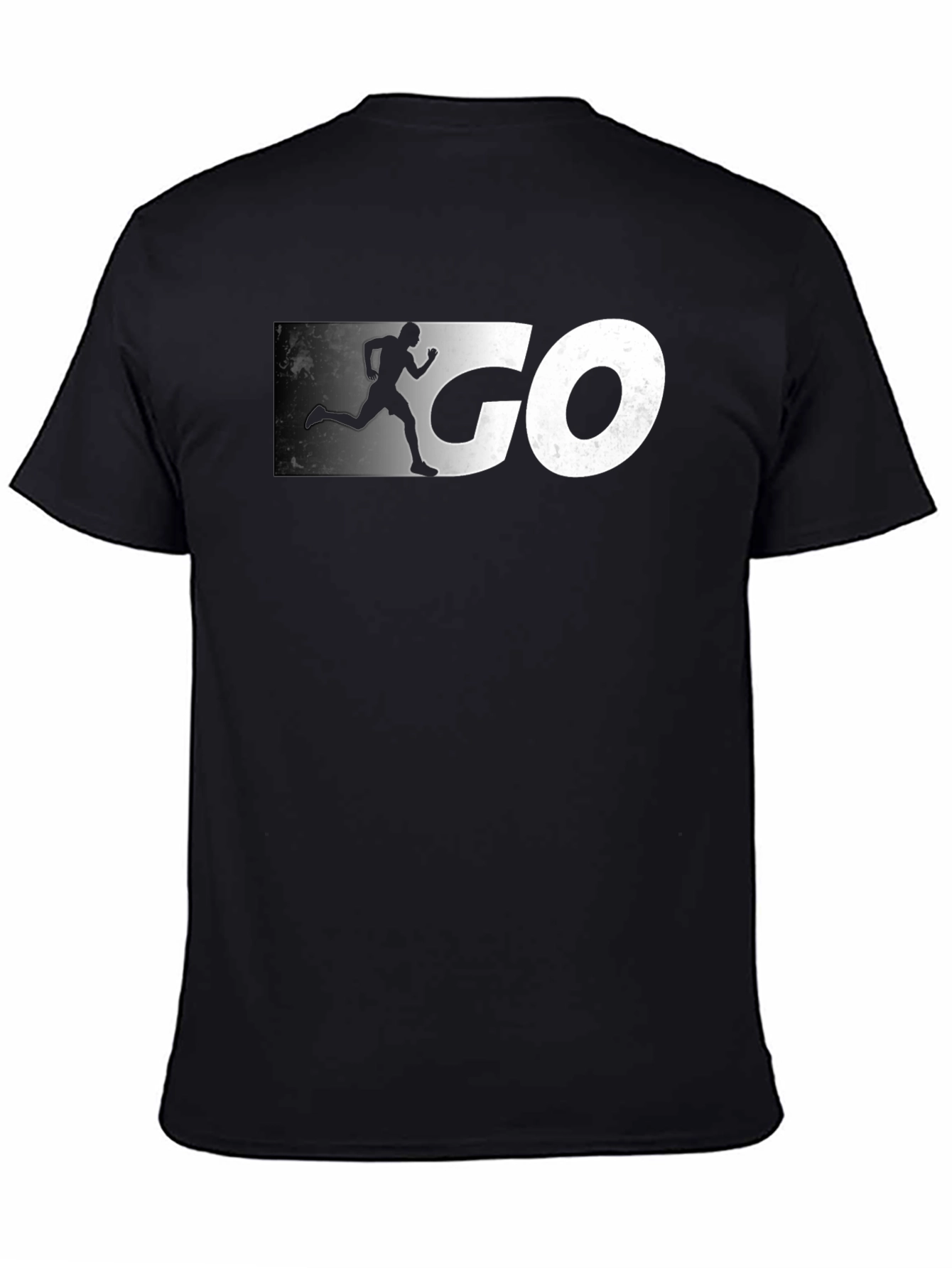 Mens Black GO Graphic Tee - Athletic Running Shirt