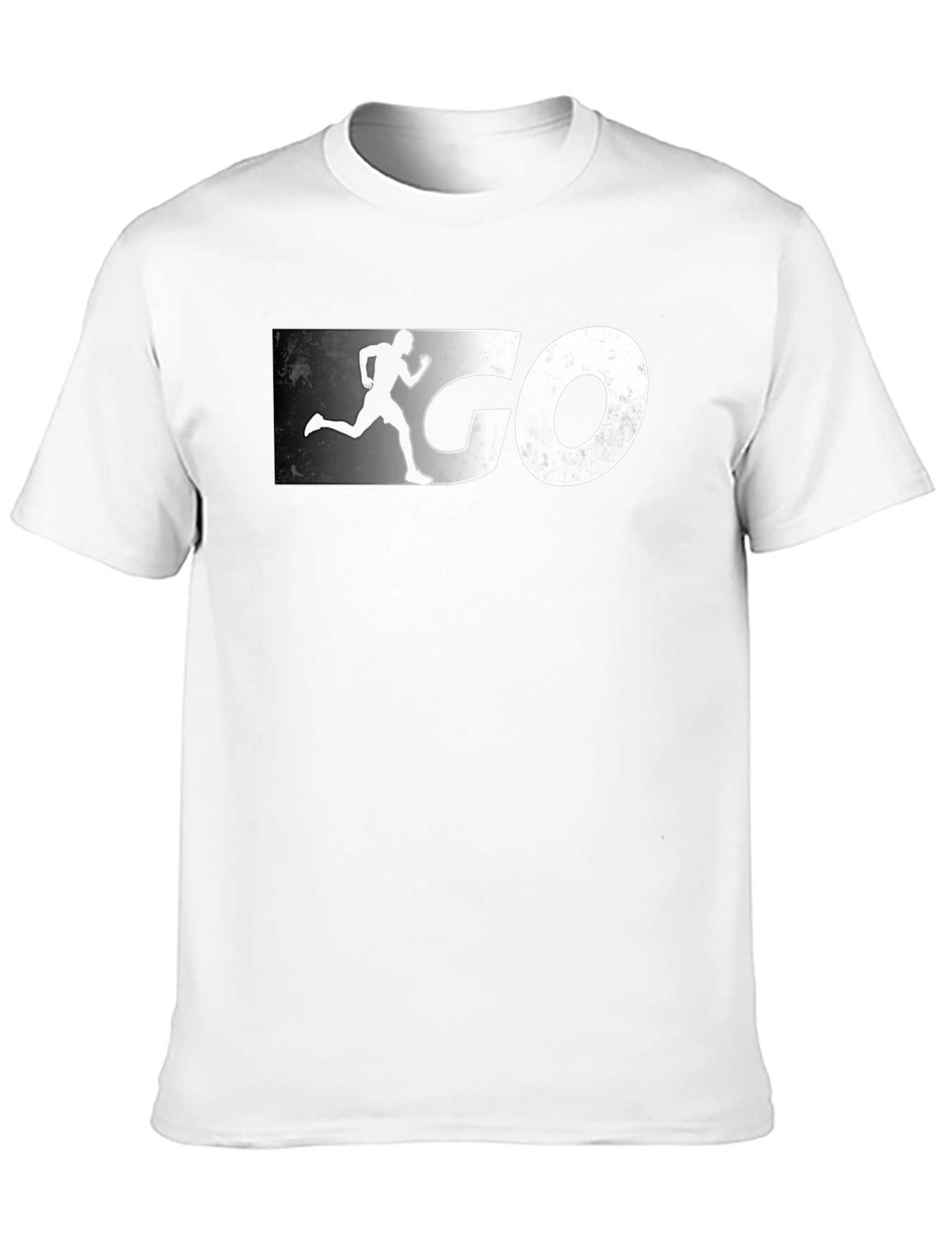 Mens Black GO Graphic Tee - Athletic Running Shirt
