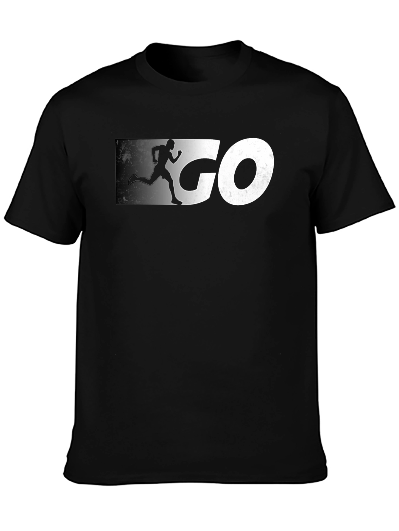 Mens Black GO Graphic Tee - Athletic Running Shirt