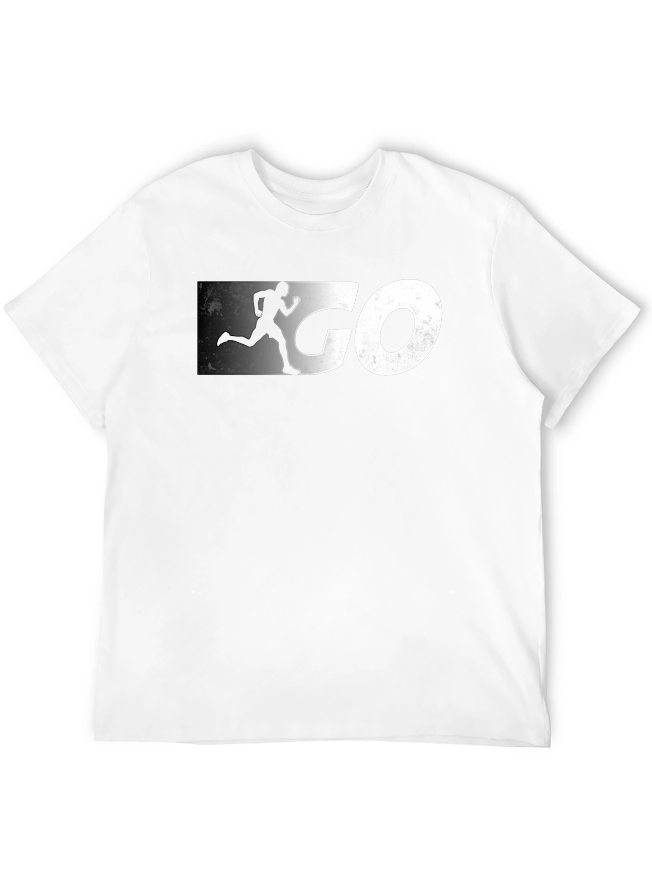 Mens Black GO Graphic Tee - Athletic Running Shirt