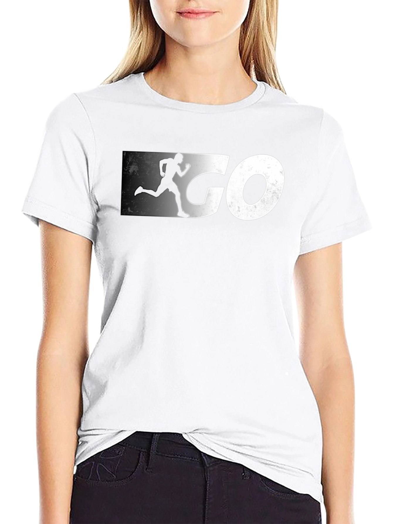 Mens Black GO Graphic Tee - Athletic Running Shirt