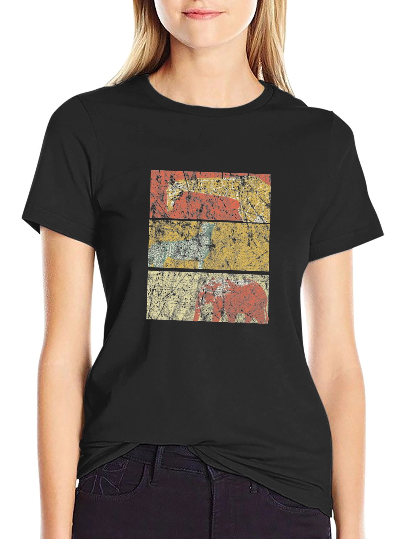 Distressed Stripe Graphic T-Shirt