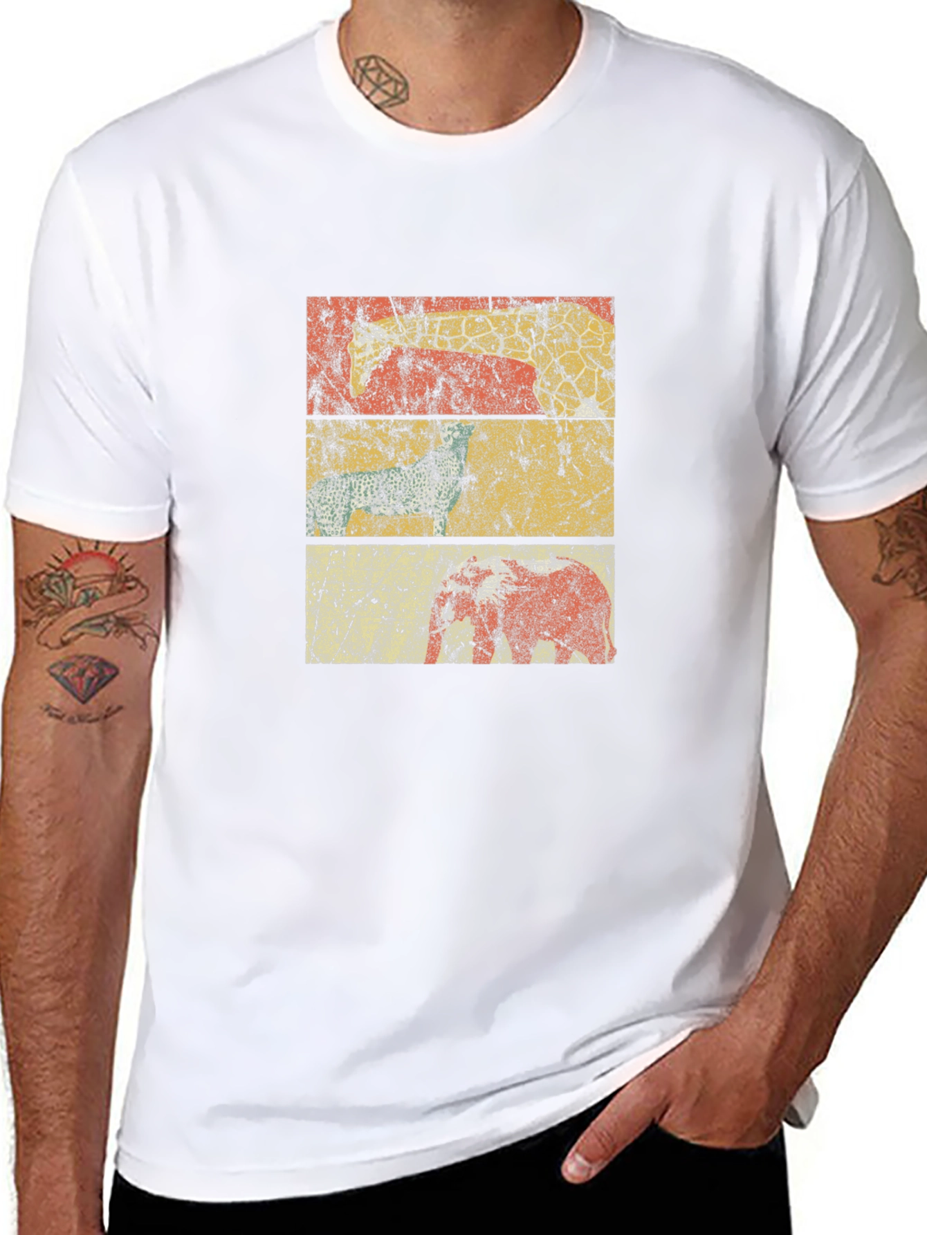 Distressed Stripe Graphic T-Shirt