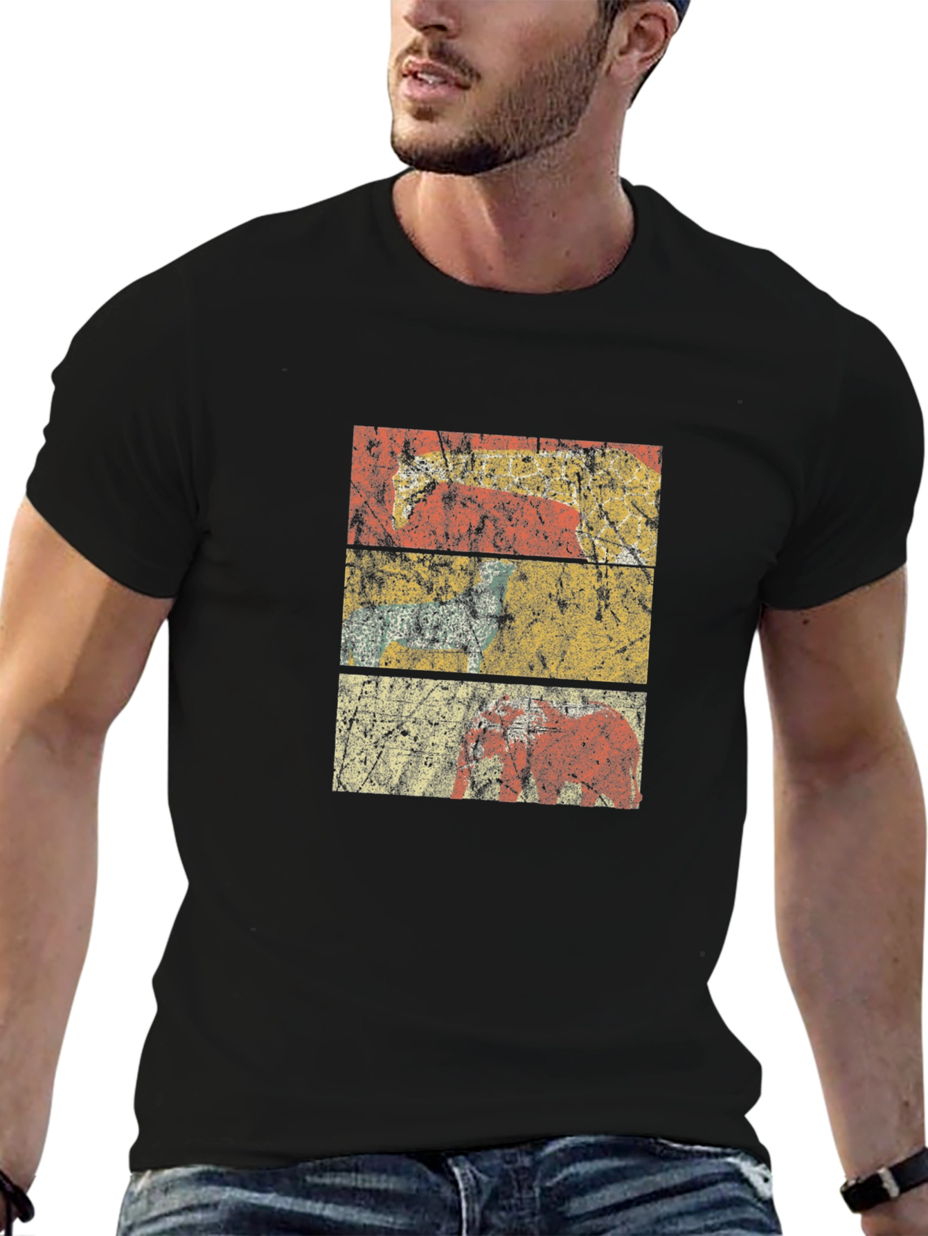 Distressed Stripe Graphic T-Shirt