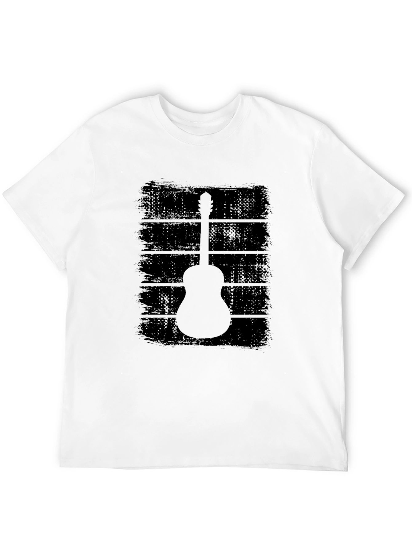 Guitar Silhouette Graphic T-Shirt - Black