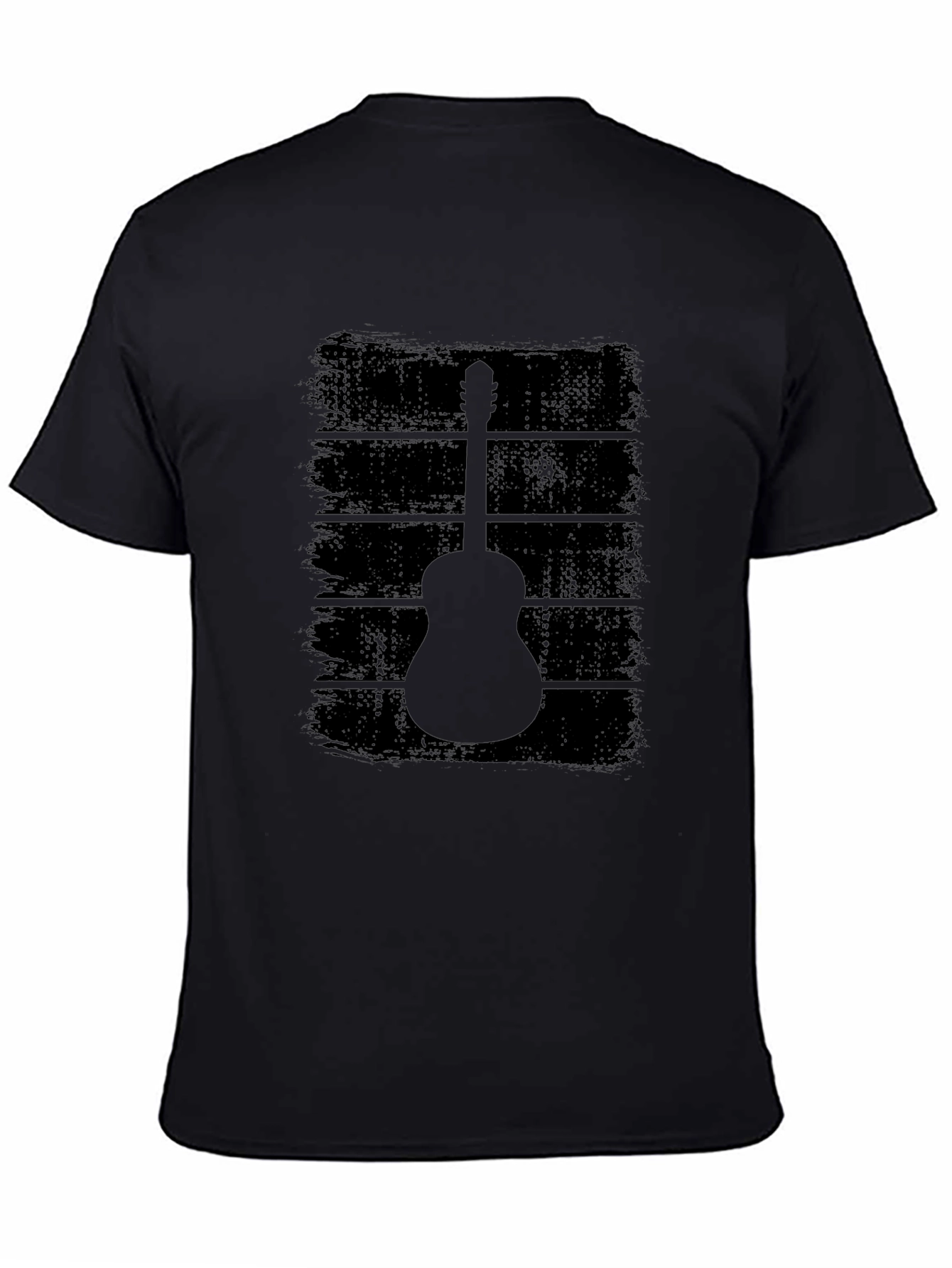 Guitar Silhouette Graphic T-Shirt - Black
