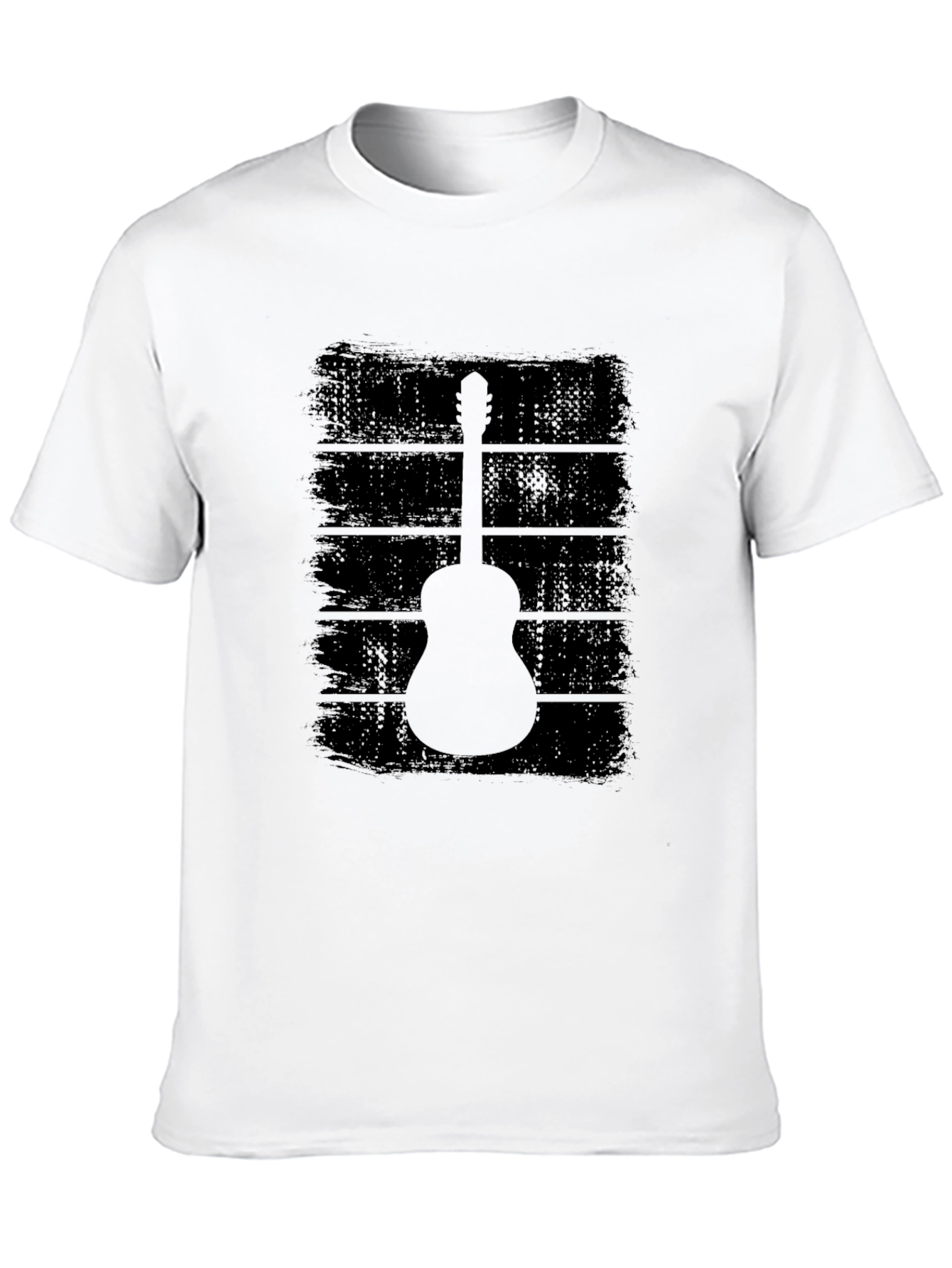 Guitar Silhouette Graphic T-Shirt - Black