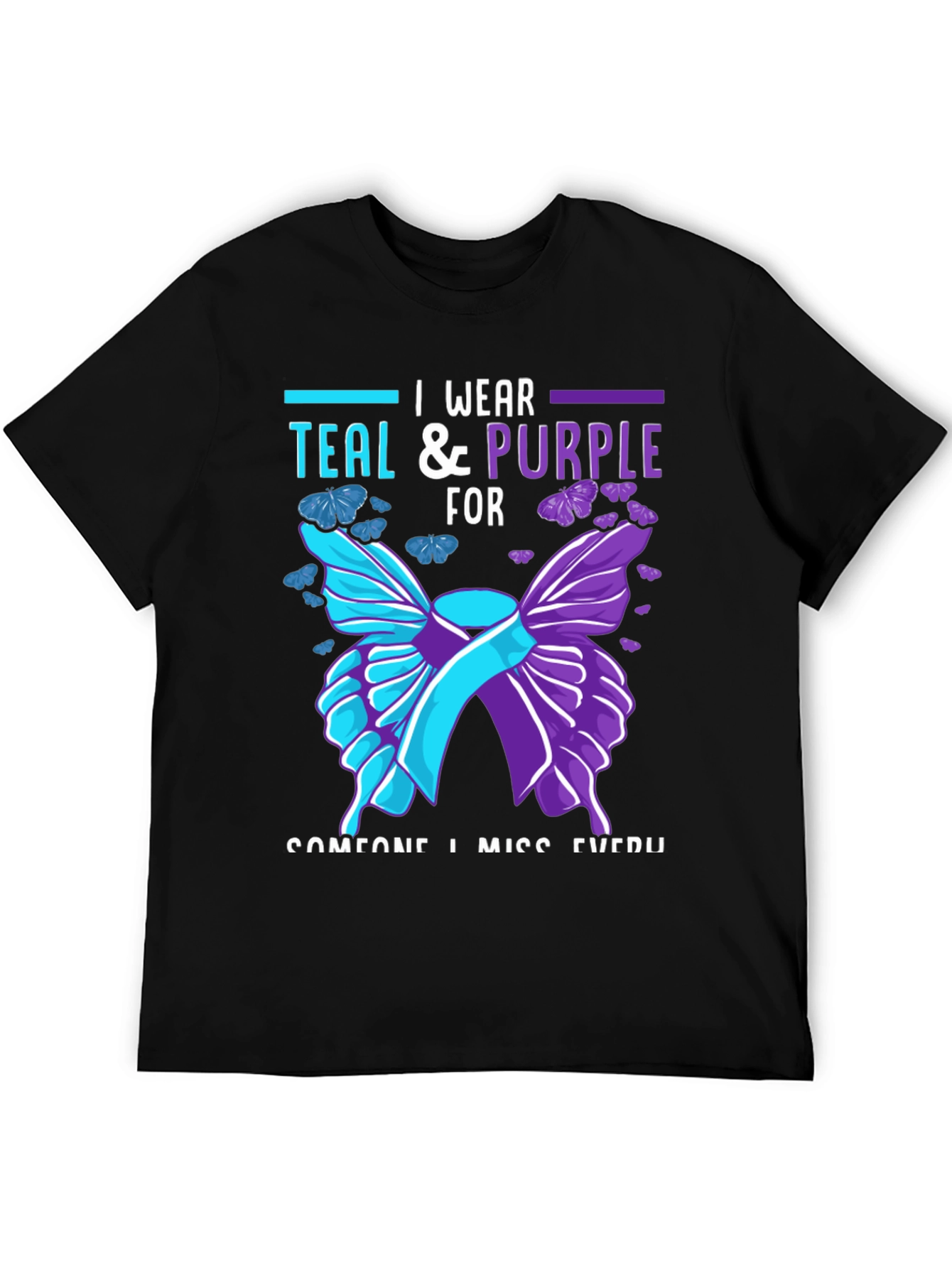 Teal & Purple Butterfly Memorial T-Shirt
