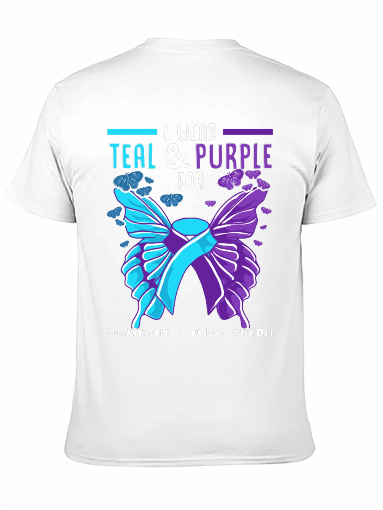 Teal & Purple Butterfly Memorial T-Shirt