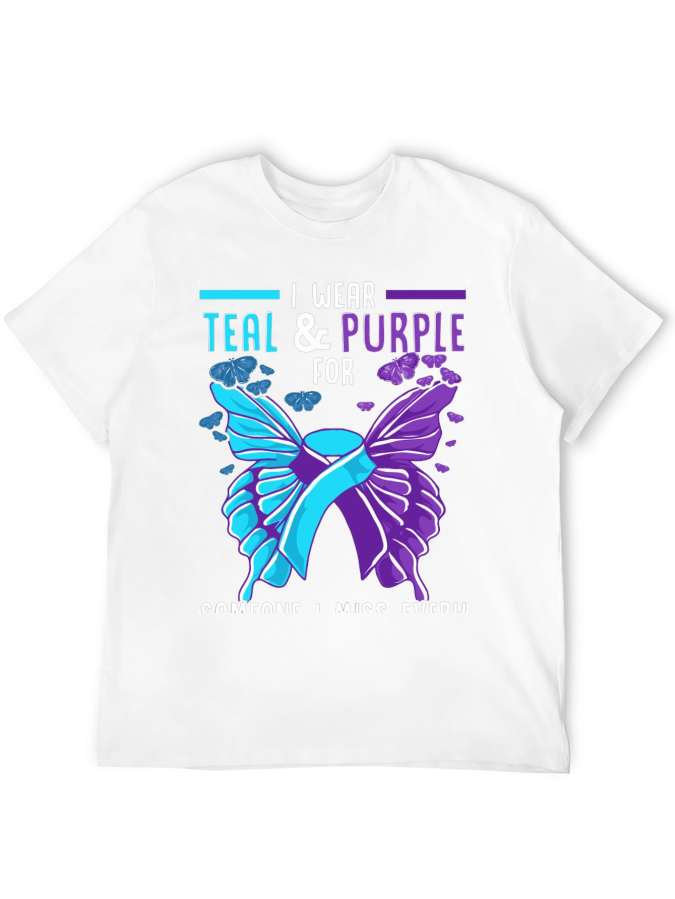 Teal & Purple Butterfly Memorial T-Shirt