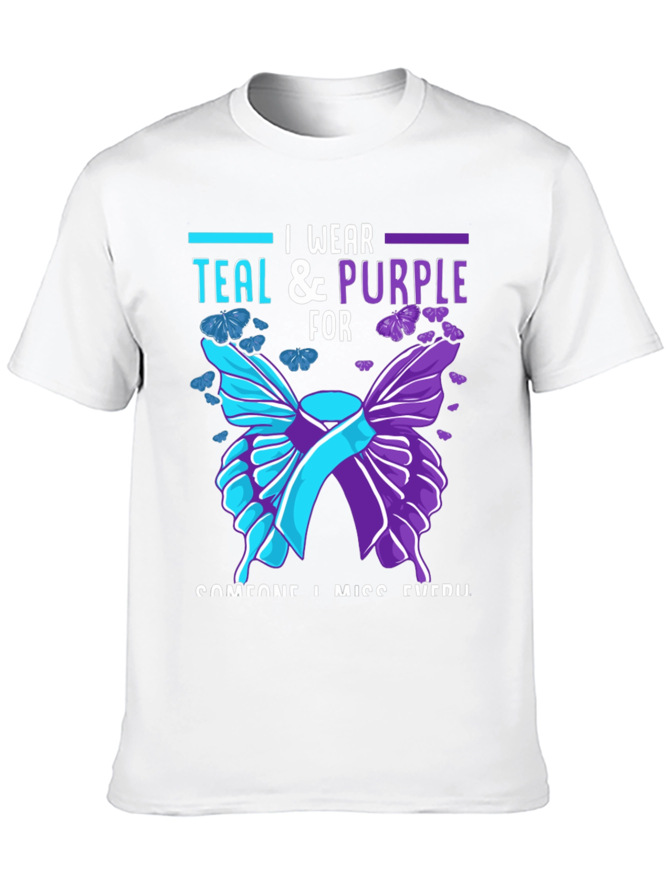 Teal & Purple Butterfly Memorial T-Shirt