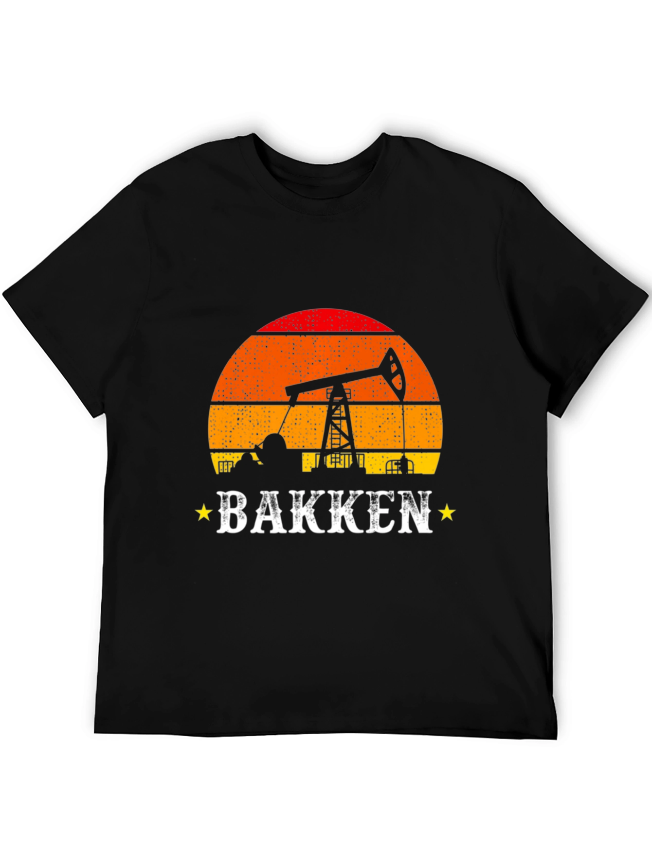 Bakken Oil Derrick Sunset T-Shirt