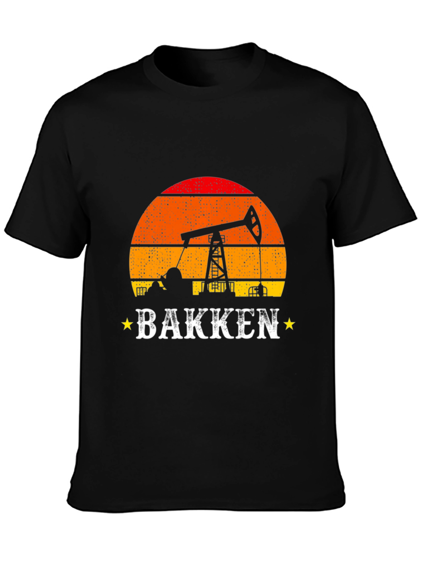 Bakken Oil Derrick Sunset T-Shirt