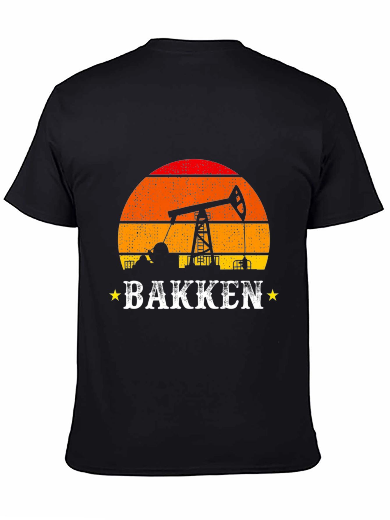 Bakken Oil Derrick Sunset T-Shirt