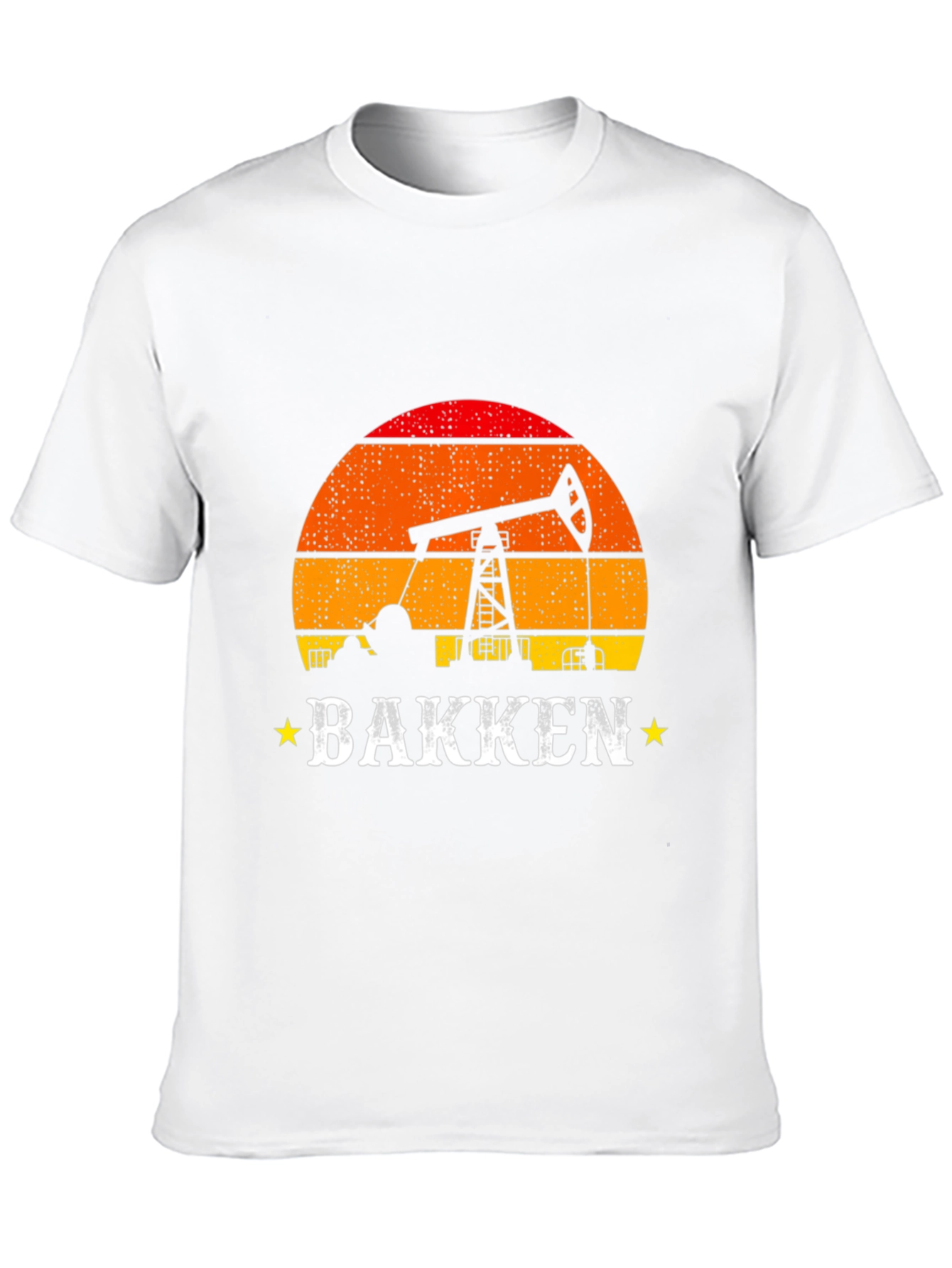 Bakken Oil Derrick Sunset T-Shirt
