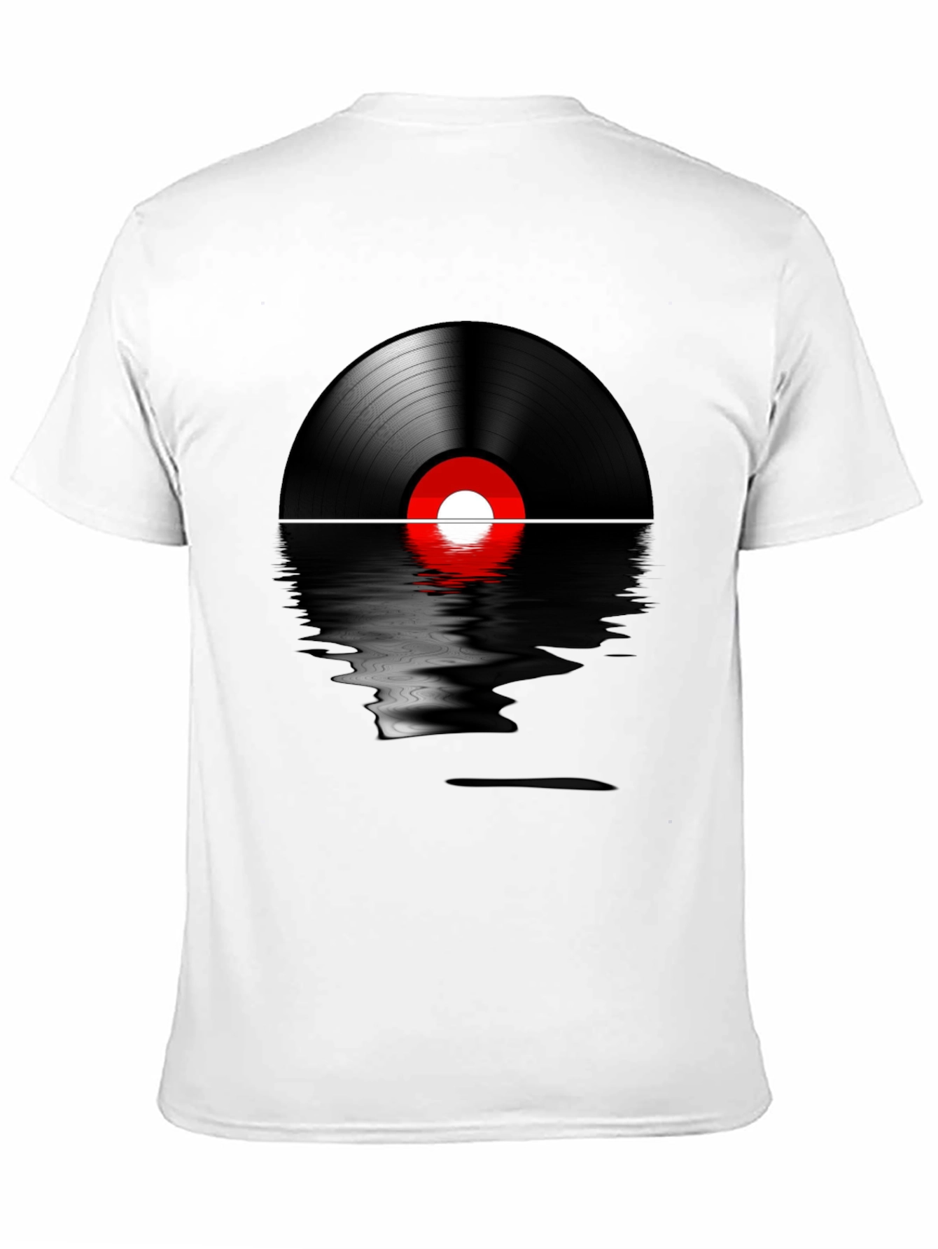 Retro Vinyl Record Reflection Graphic T-Shirt
