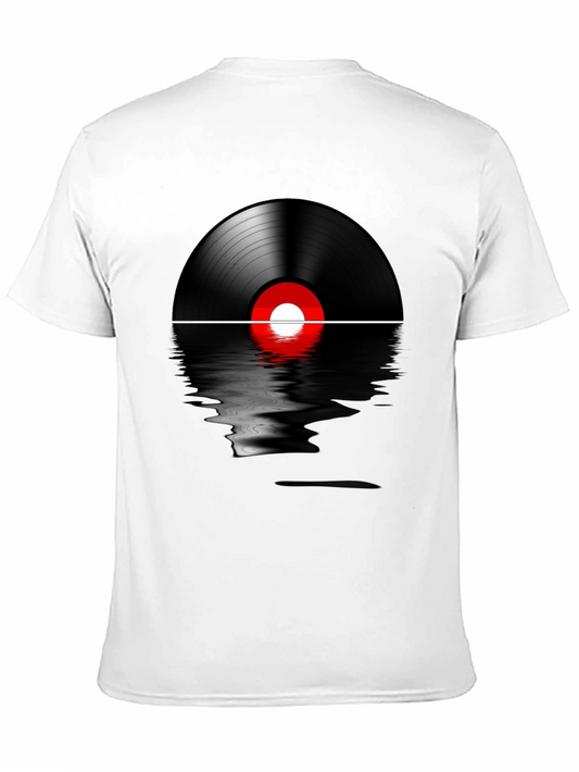 Retro Vinyl Record Reflection Graphic T-Shirt