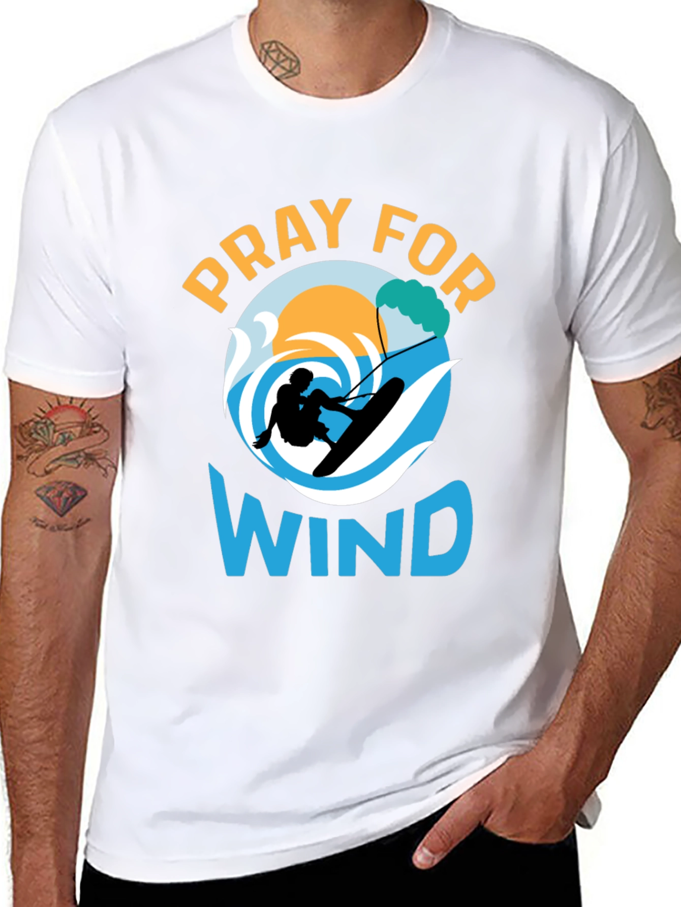 Pray for Wind Graphic Tee - Kitesurfing T-Shirt
