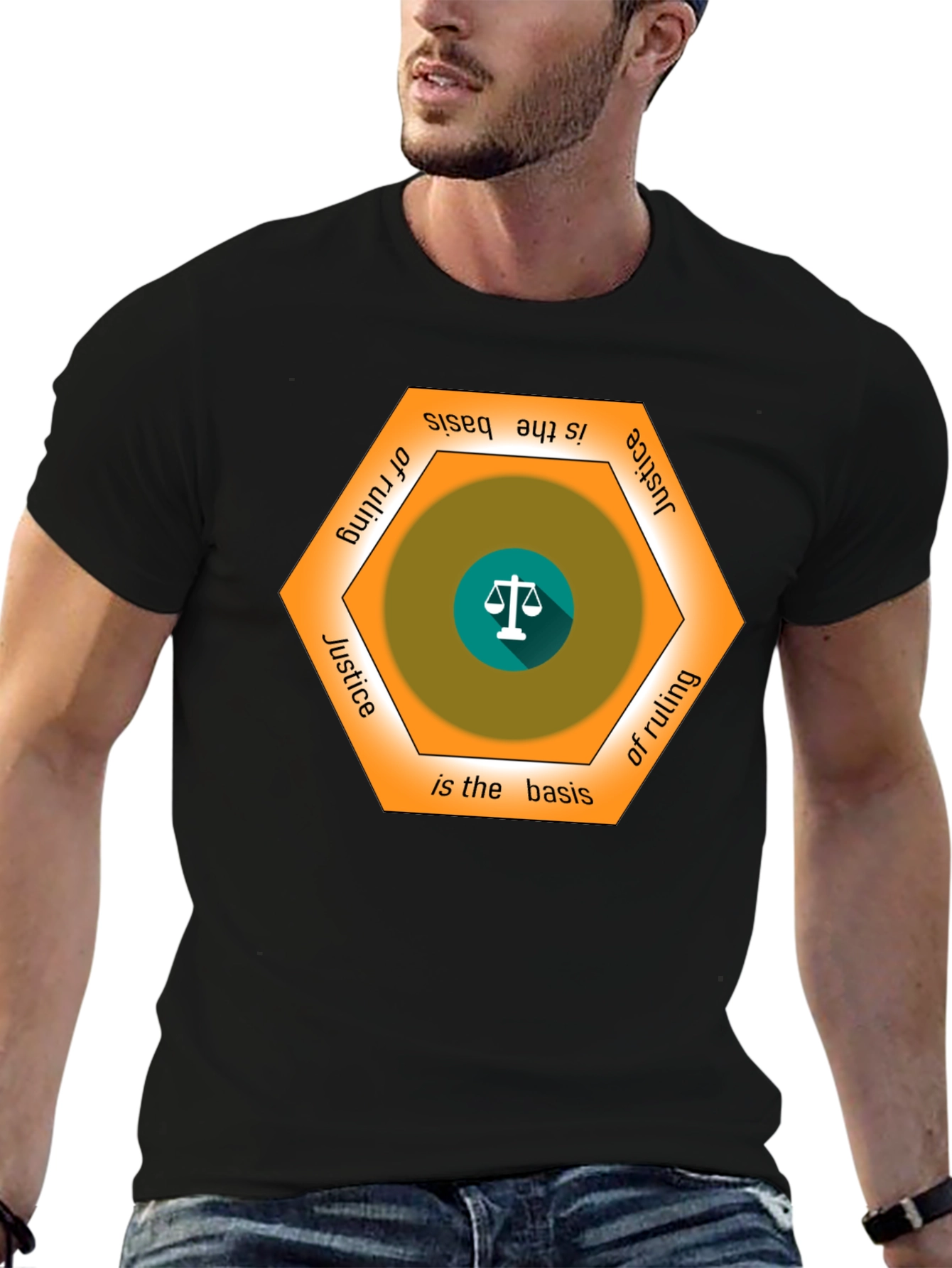 Justice Basis T-Shirt - Scales of Justice Graphic Tee
