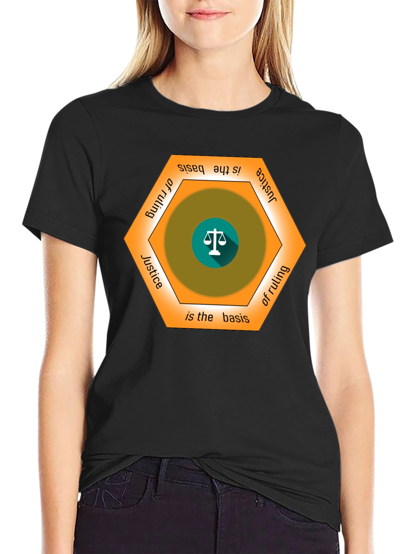 Justice Basis T-Shirt - Scales of Justice Graphic Tee