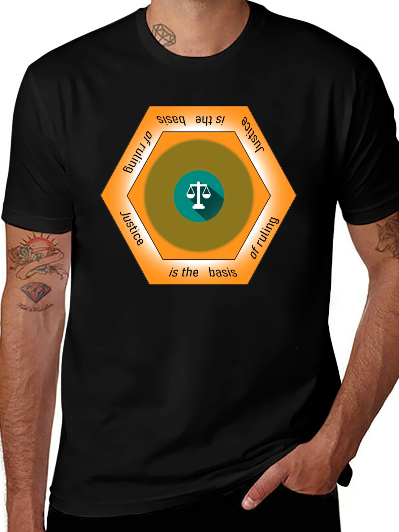 Justice Basis T-Shirt - Scales of Justice Graphic Tee