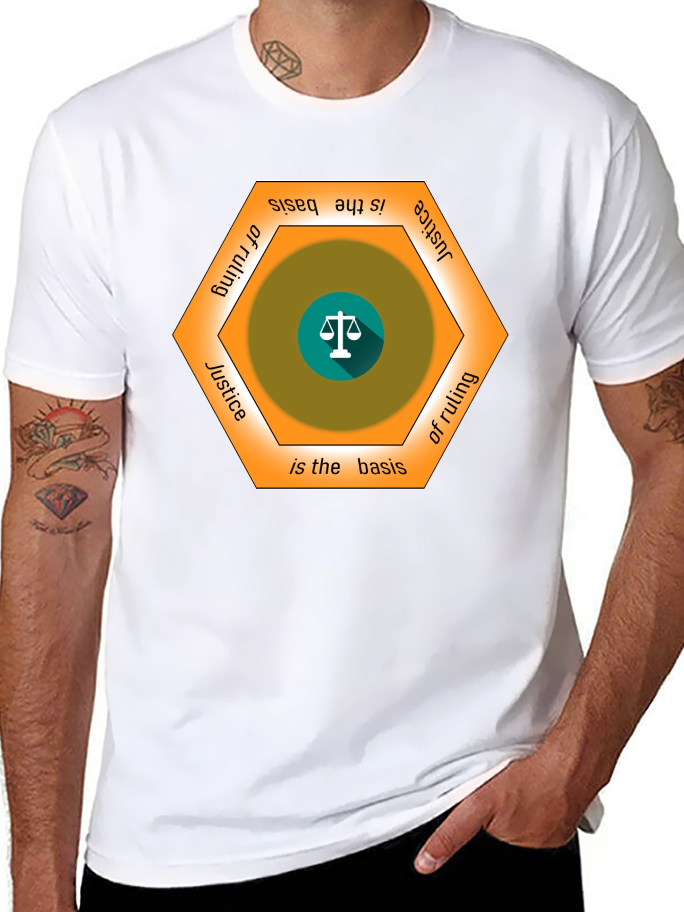 Justice Basis T-Shirt - Scales of Justice Graphic Tee