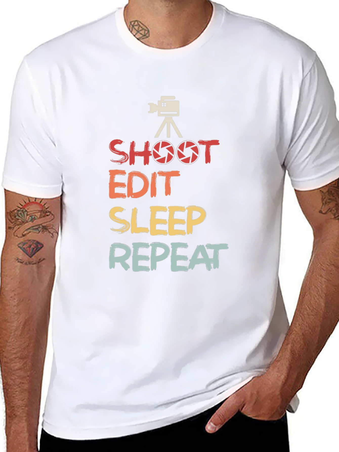 Shoot Edit Sleep Repeat Graphic Tee