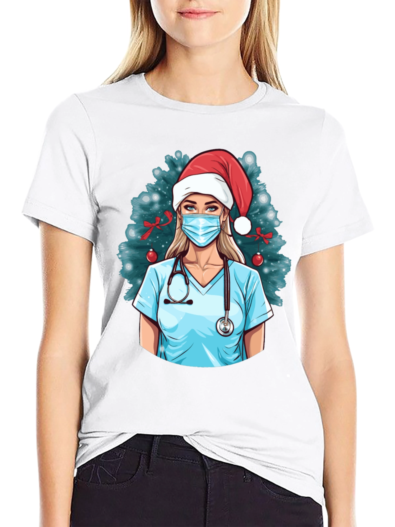 Christmas Nurse Graphic T-Shirt