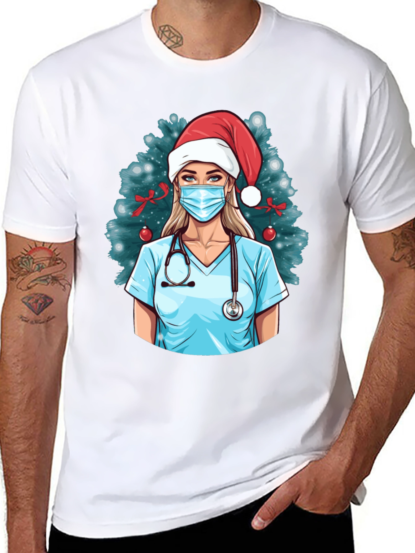 Christmas Nurse Graphic T-Shirt