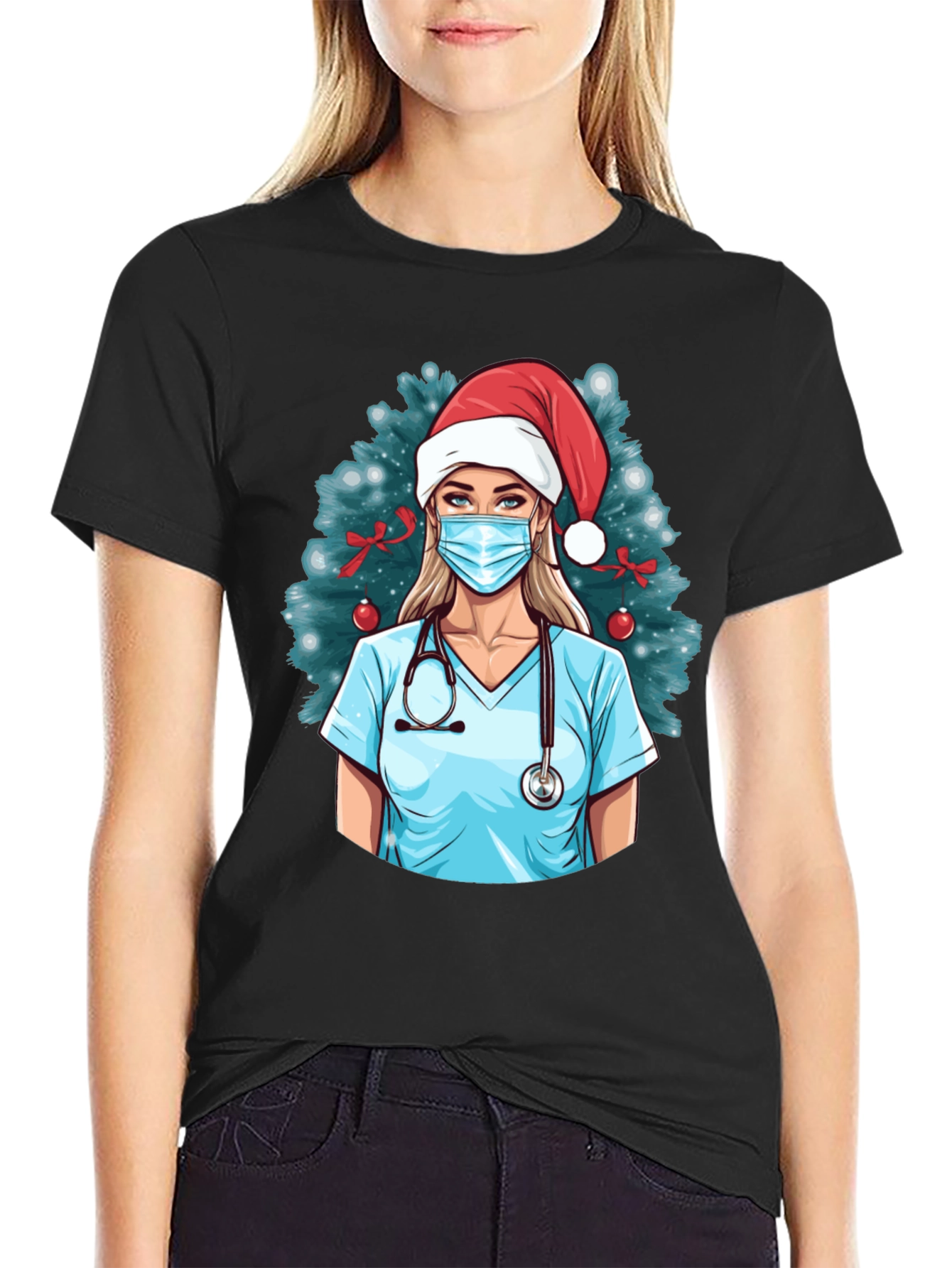 Christmas Nurse Graphic T-Shirt
