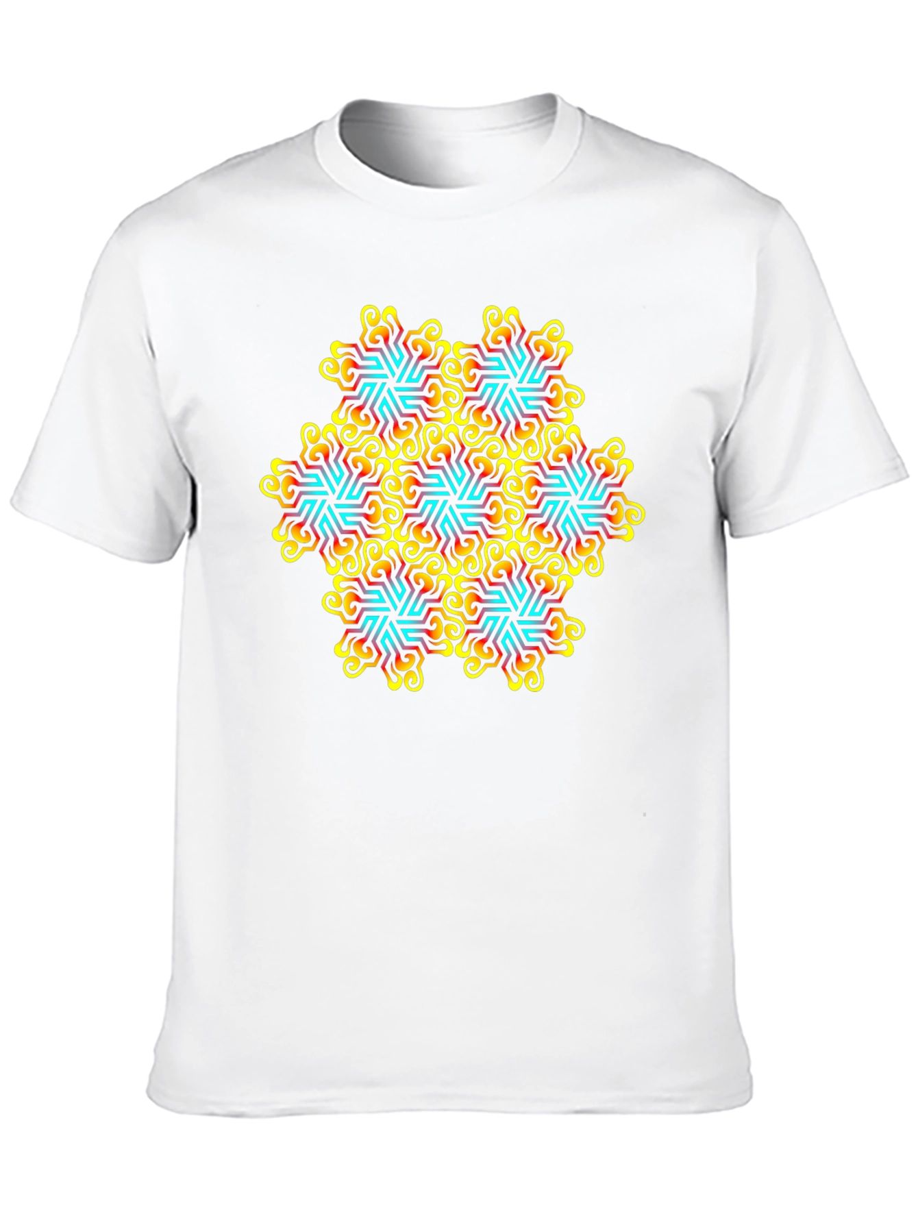 Abstract Geometric Graphic Tee - Black Unisex T-Shirt