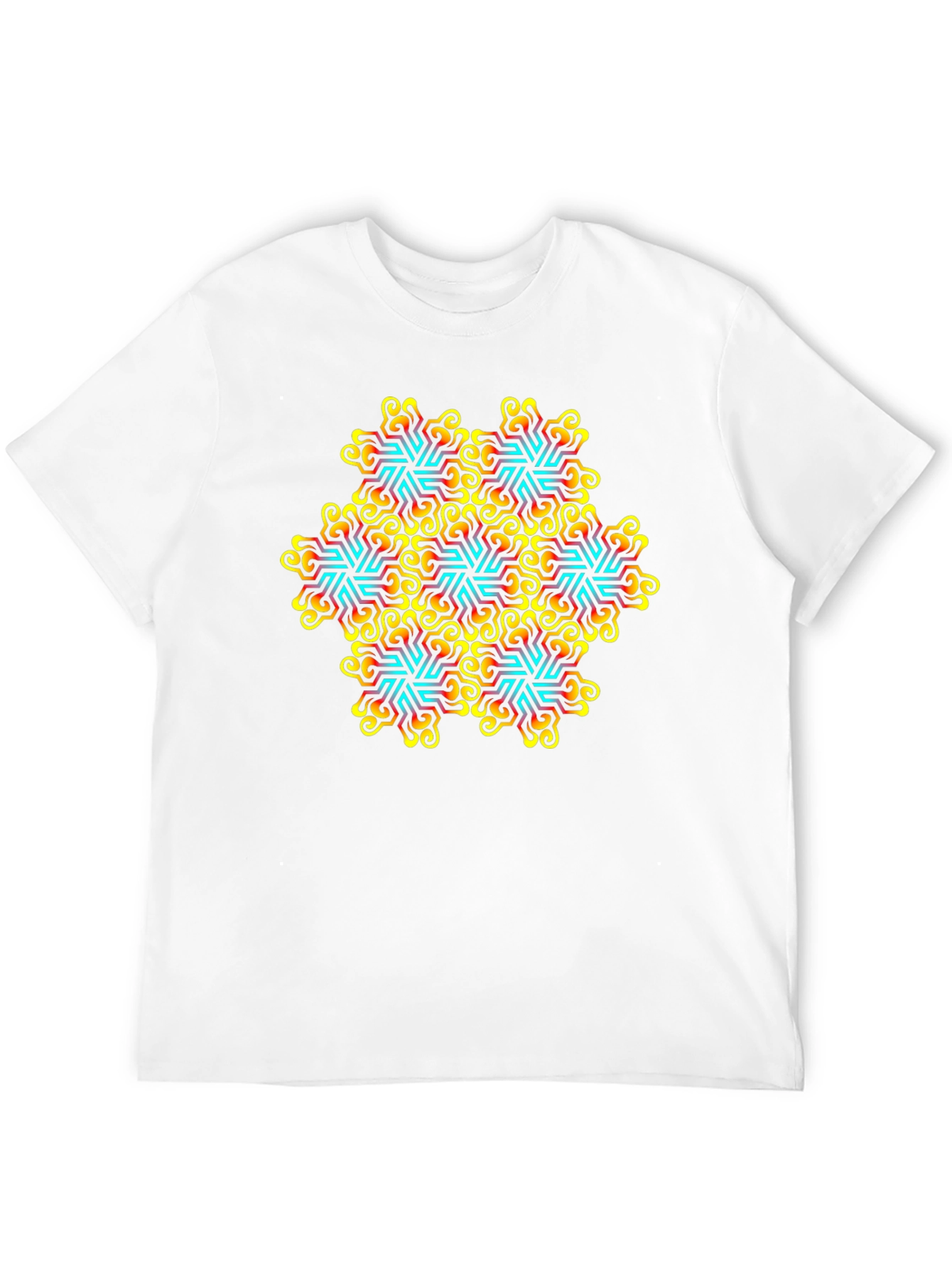 Abstract Geometric Graphic Tee - Black Unisex T-Shirt