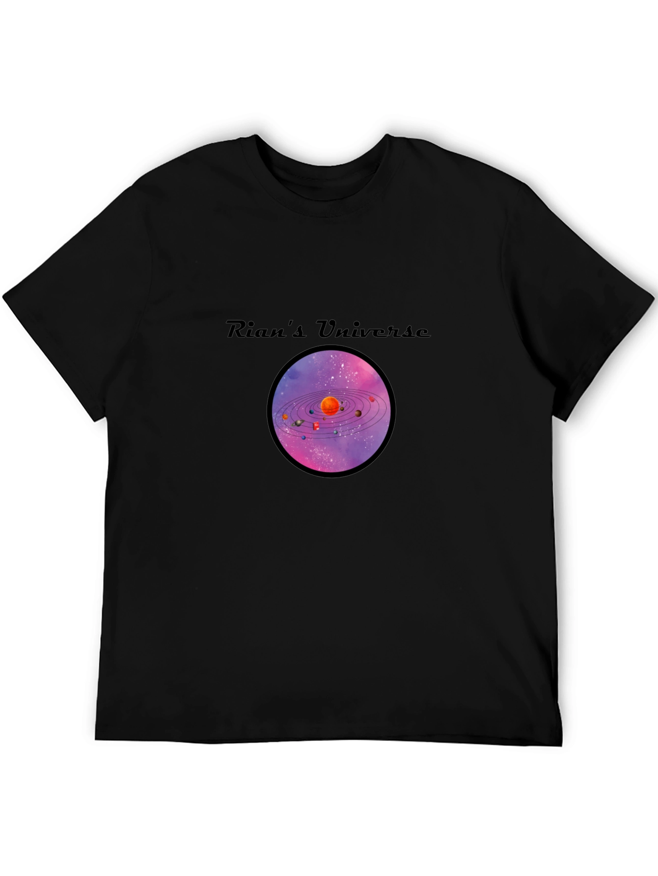 Rians Universe Graphic T-Shirt - Black Cotton Tee