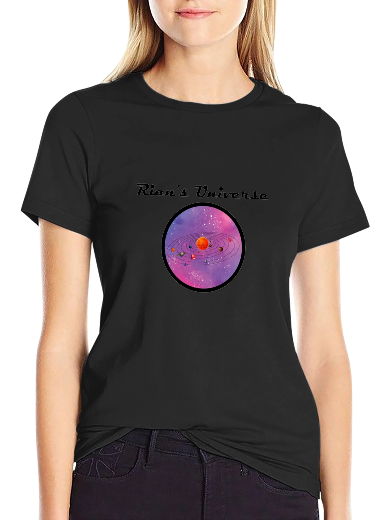 Rians Universe Graphic T-Shirt - Black Cotton Tee