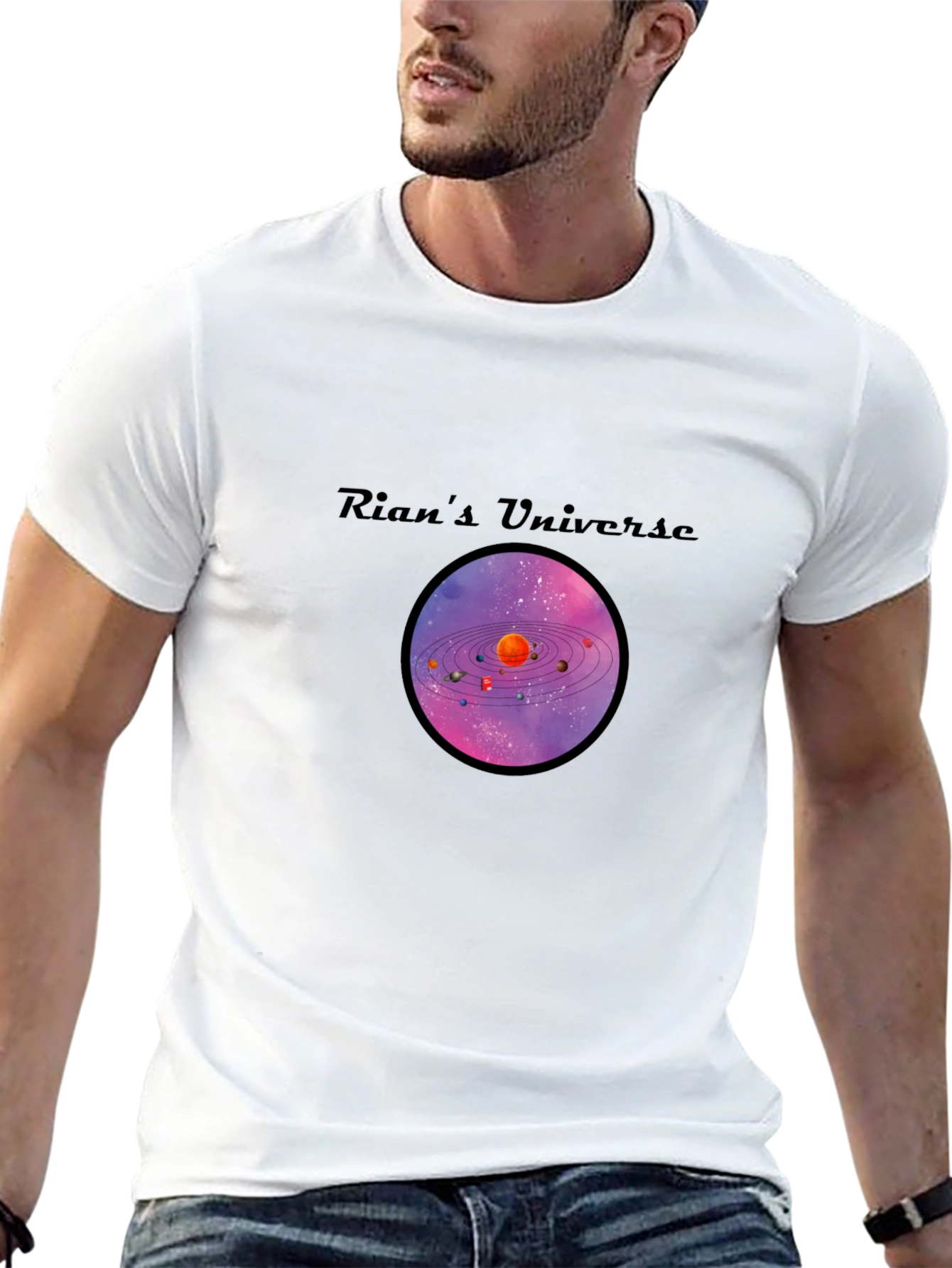 Rians Universe Graphic T-Shirt - Black Cotton Tee