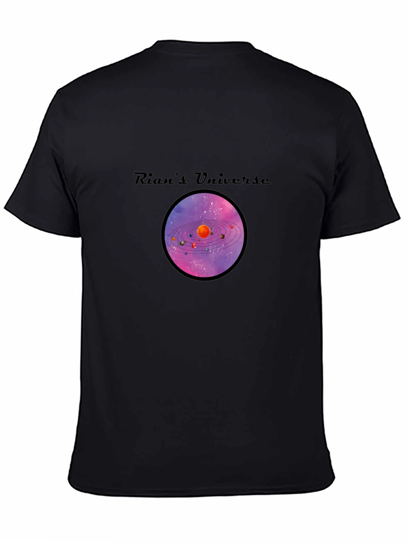 Rians Universe Graphic T-Shirt - Black Cotton Tee