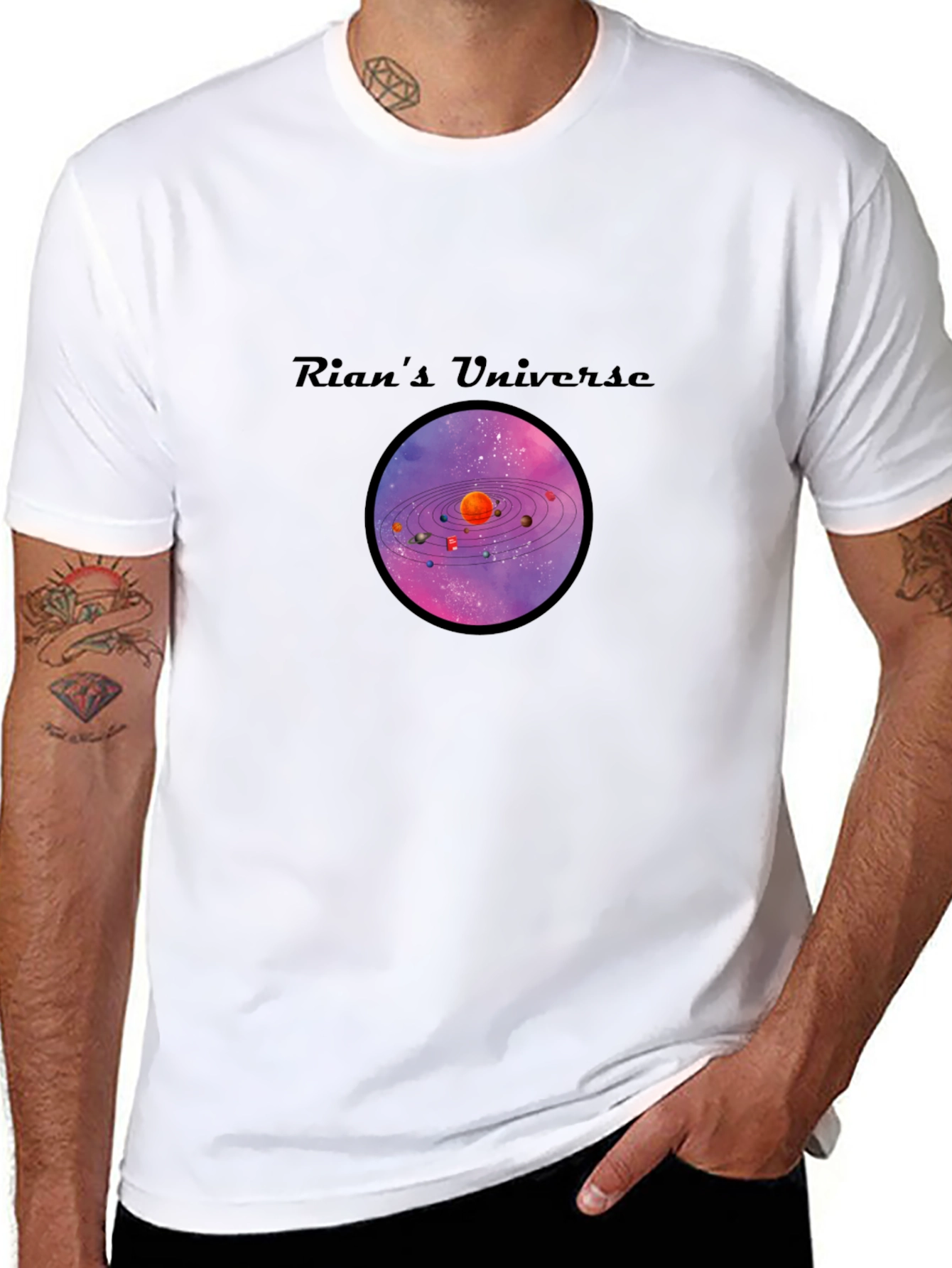 Rians Universe Graphic T-Shirt - Black Cotton Tee