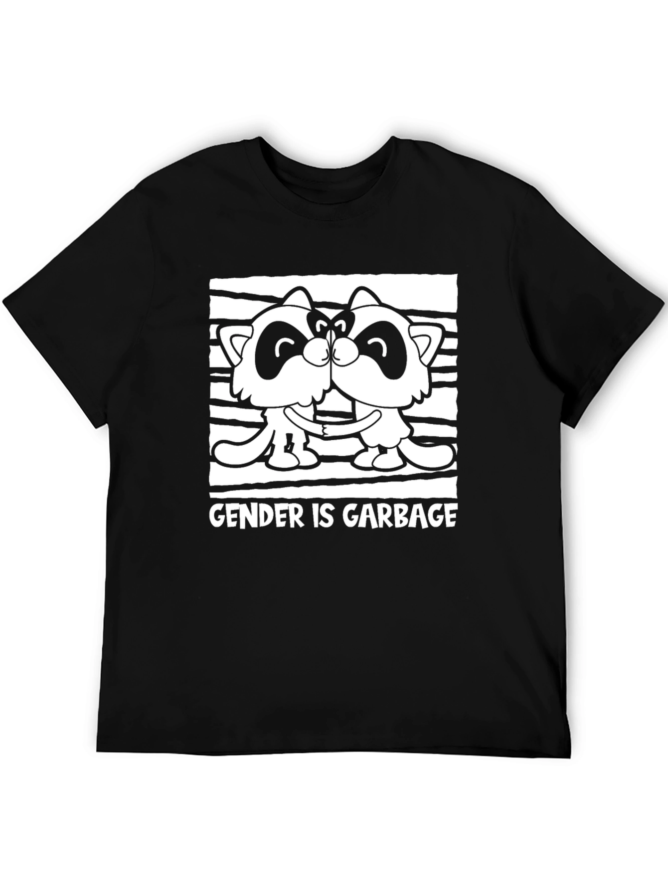 Gender is Garbage Raccoon Kissing Graphic Tee