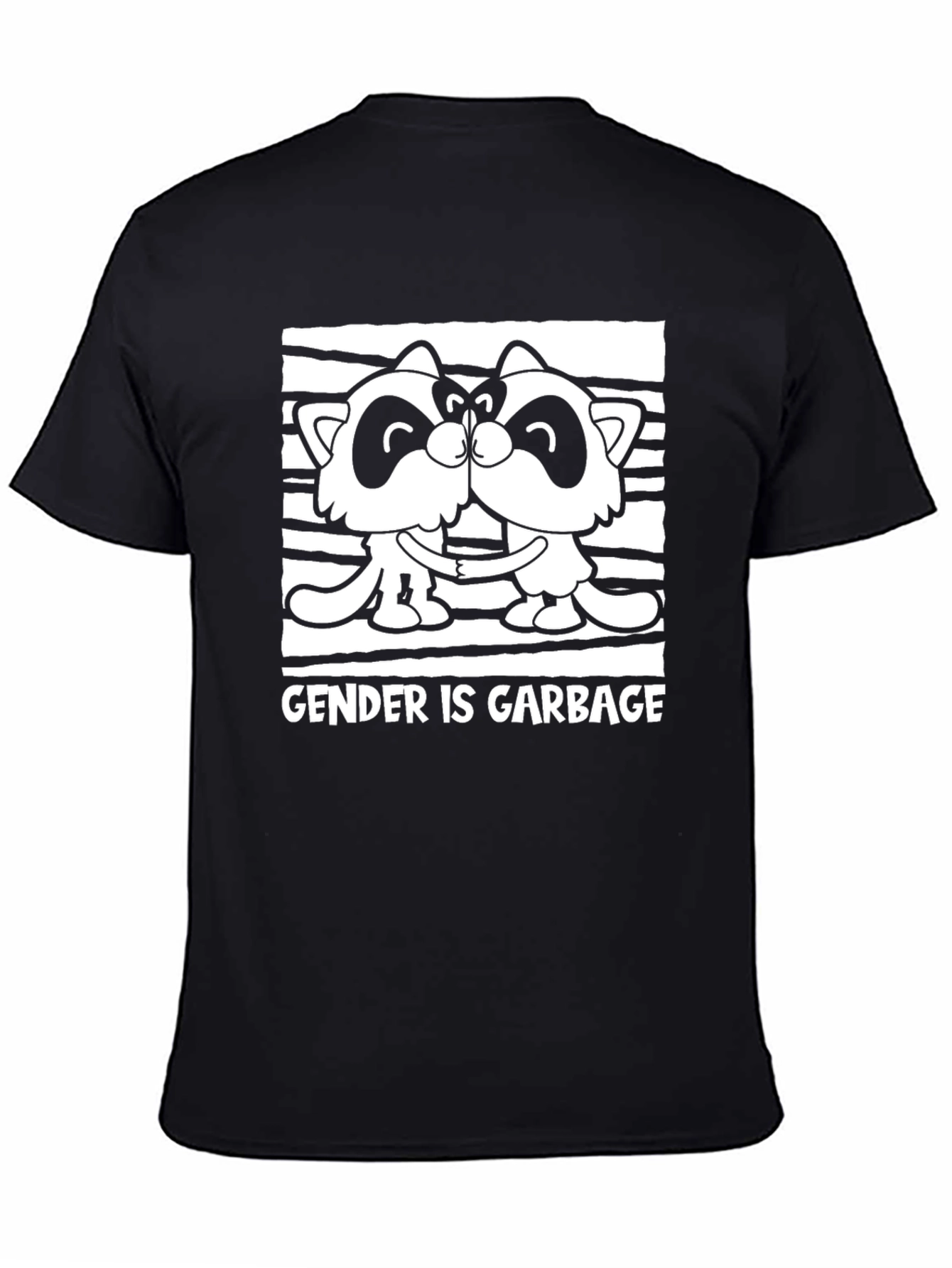 Gender is Garbage Raccoon Kissing Graphic Tee