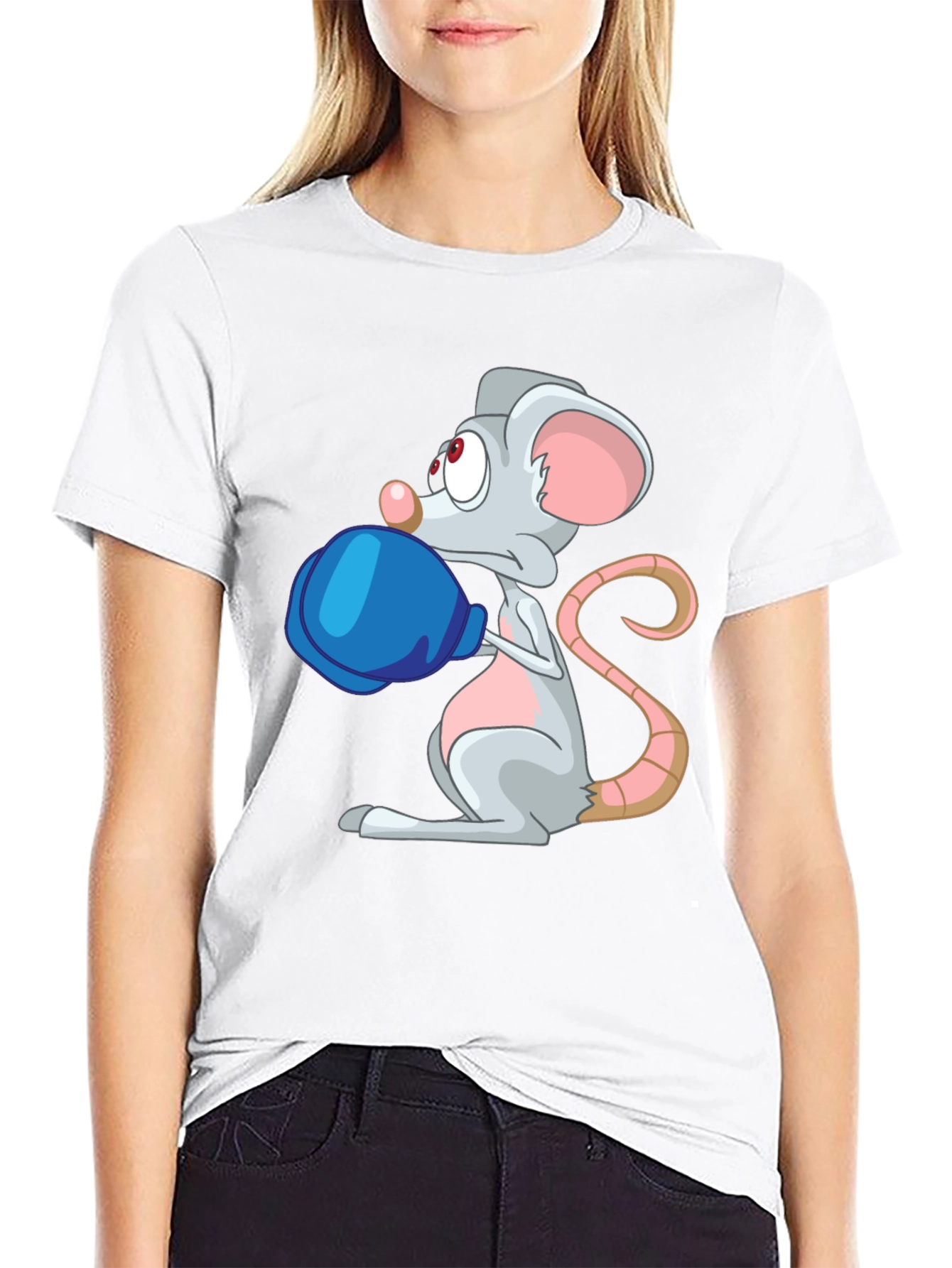 Cartoon Mouse Boxing T-Shirt