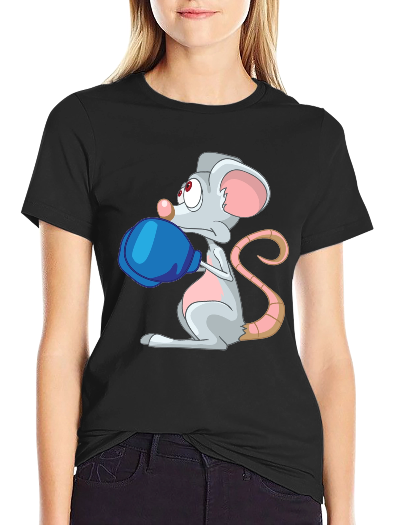 Cartoon Mouse Boxing T-Shirt