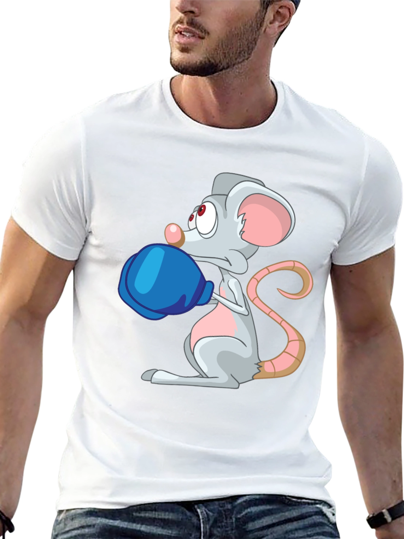 Cartoon Mouse Boxing T-Shirt