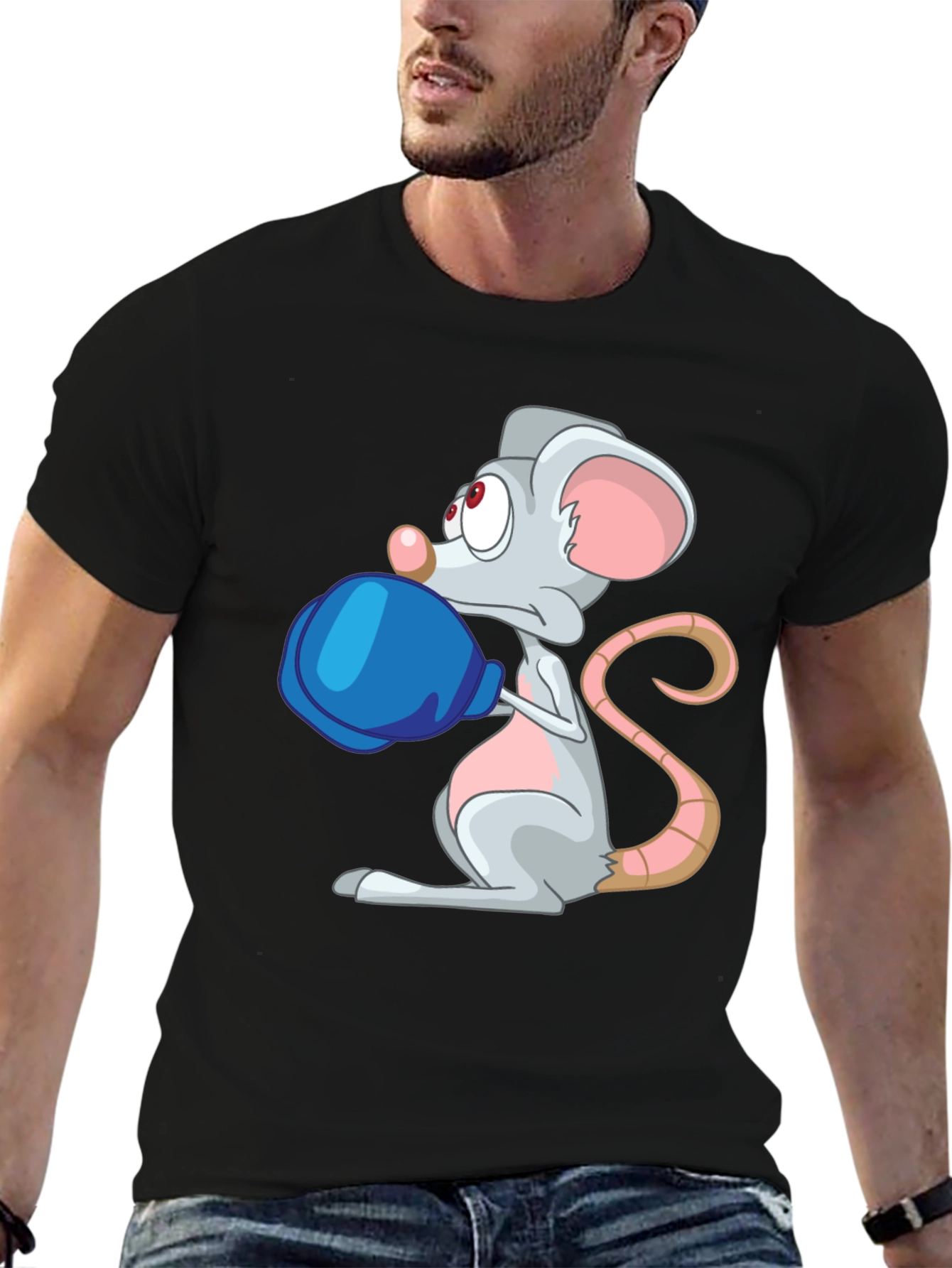 Cartoon Mouse Boxing T-Shirt