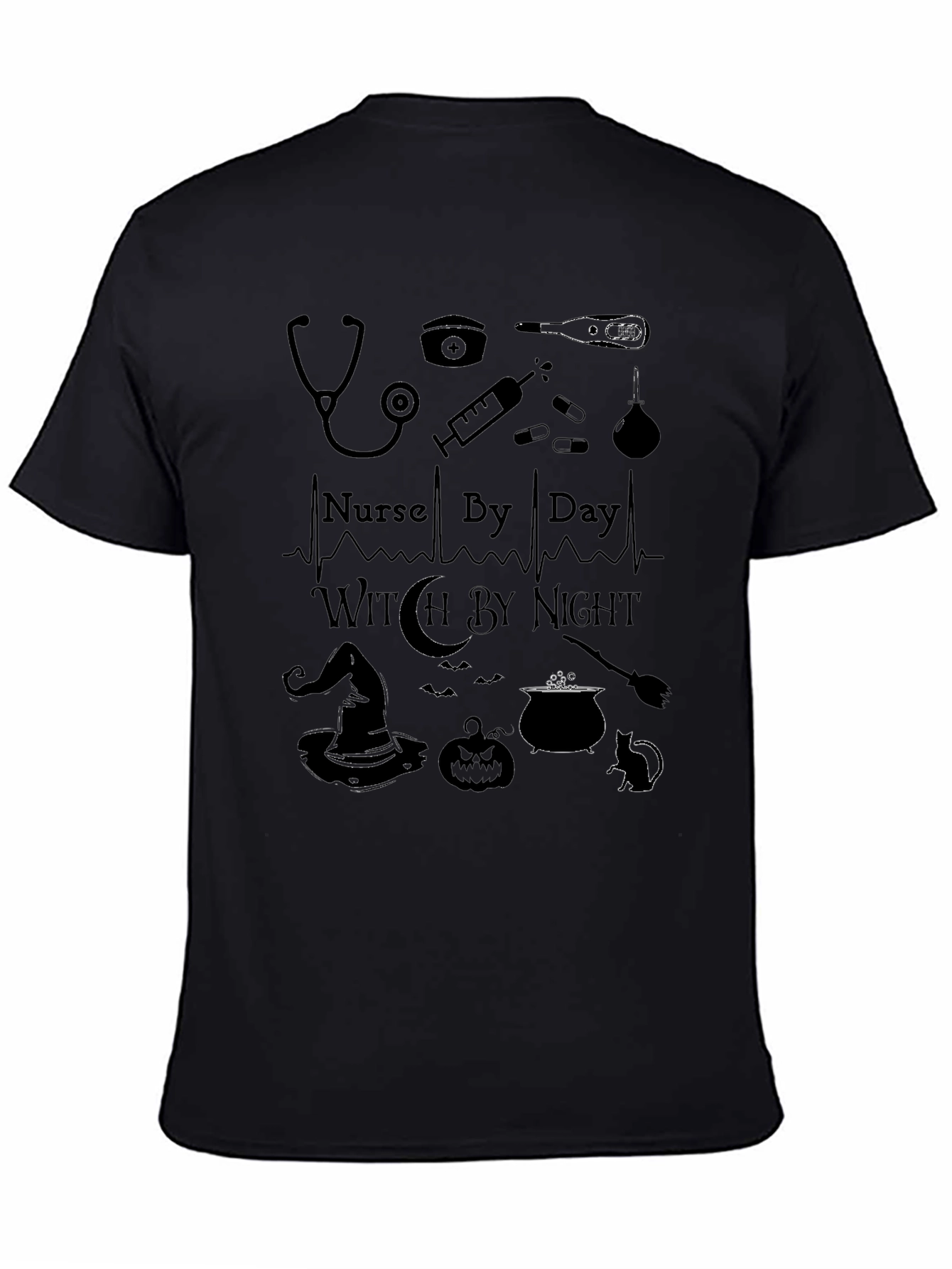 Nurse By Day Witch By Night Graphic T-Shirt
